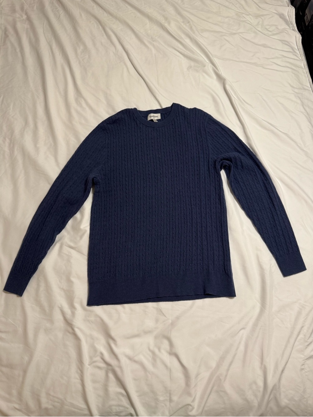 Goodfellow & Co Navy Cable-Knit Crewneck Sweater